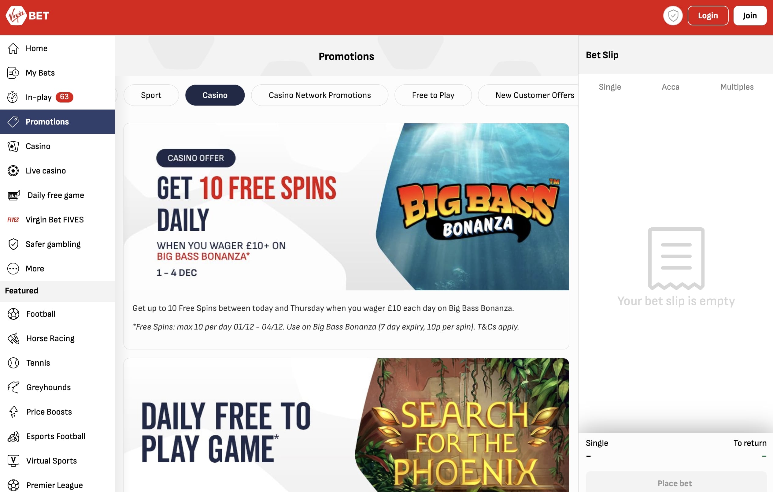 Virgin Bet screenshot 3