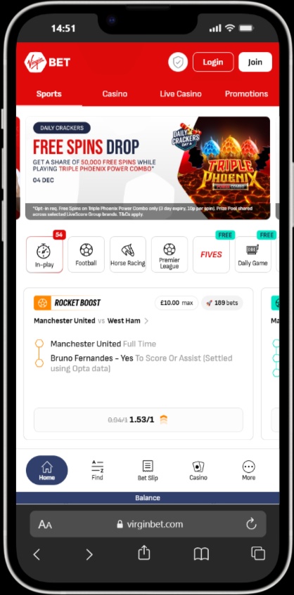 Virgin Bet screenshot 4