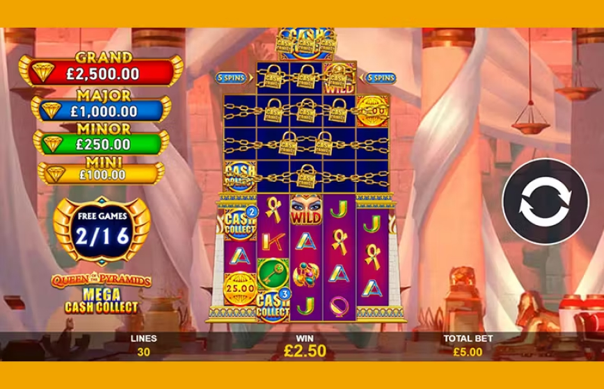 Queen Of The Pyramids: Mega Cash Collect Slot Review and Demo Play